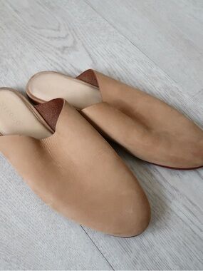 Nisolo Tan Leather Slide Mule Flats Minimalist Loafer